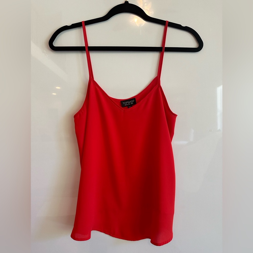 NEW TOPSHOP Swing Cami - Red Orange